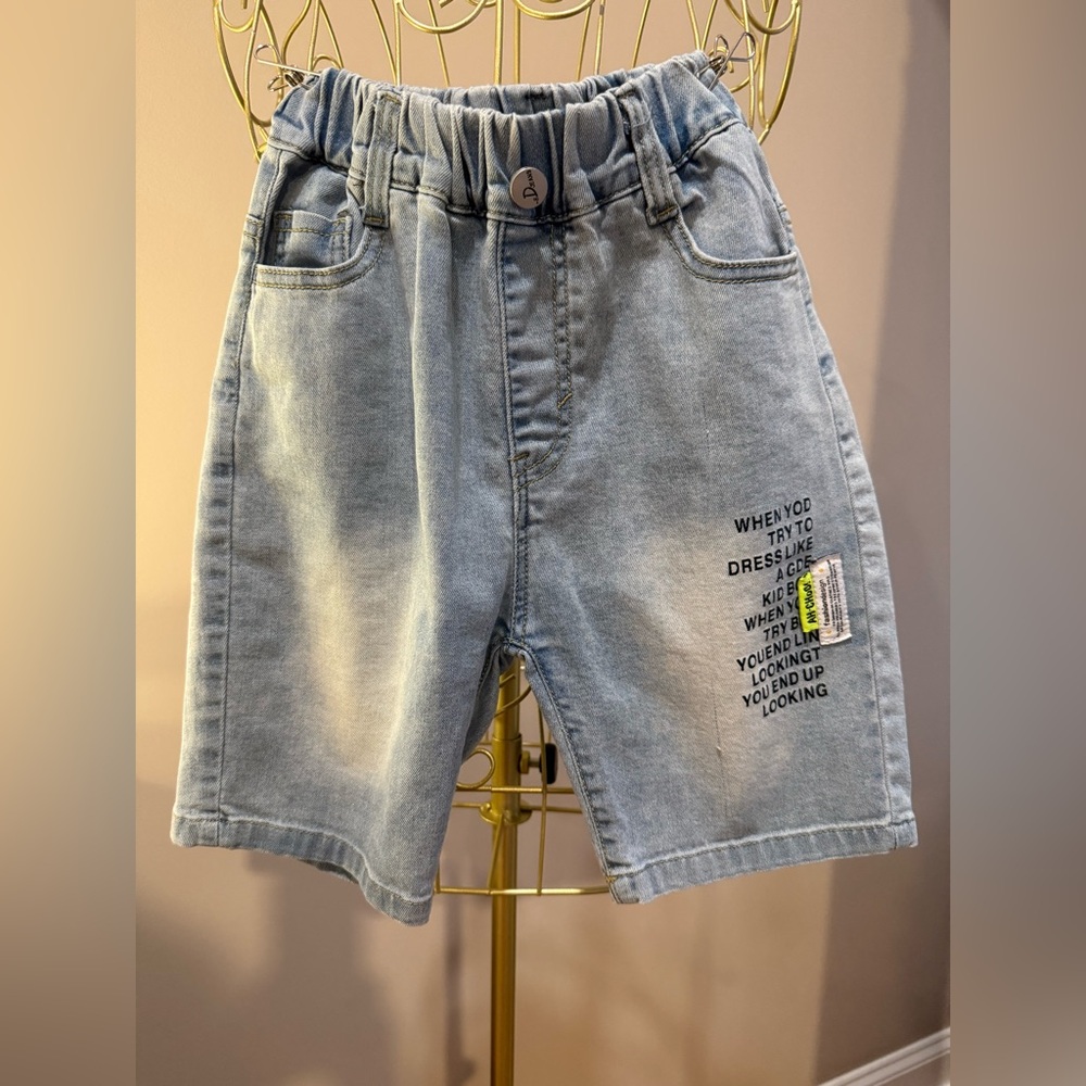 Trendy Light Blue Kids Denim Shorts
